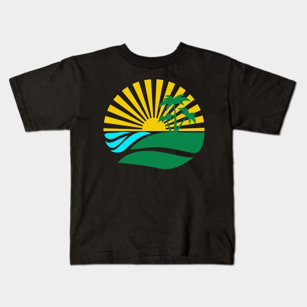 Sunset Over The Beach Kids T-Shirt by Pris25